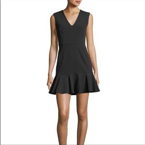 Veronica Beard scarlet v- neck flounce dress